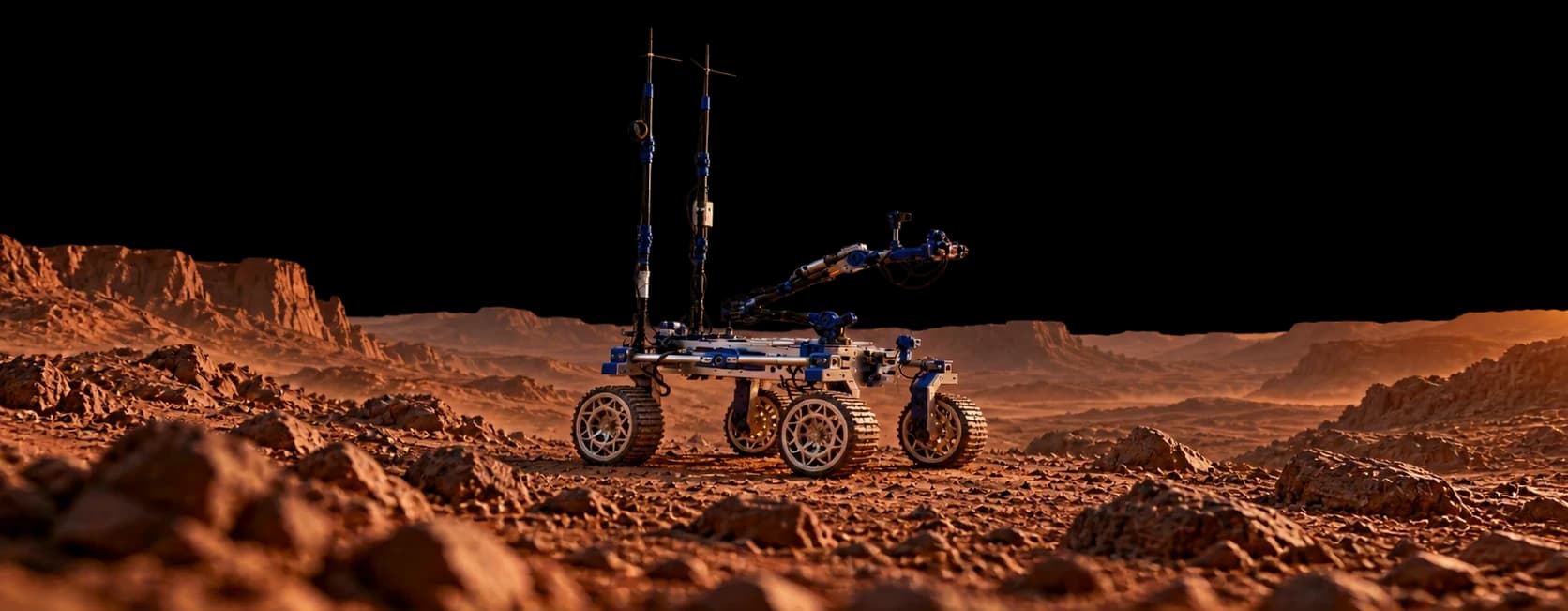 Rover de Quantum Robotics sobre terreno marciano